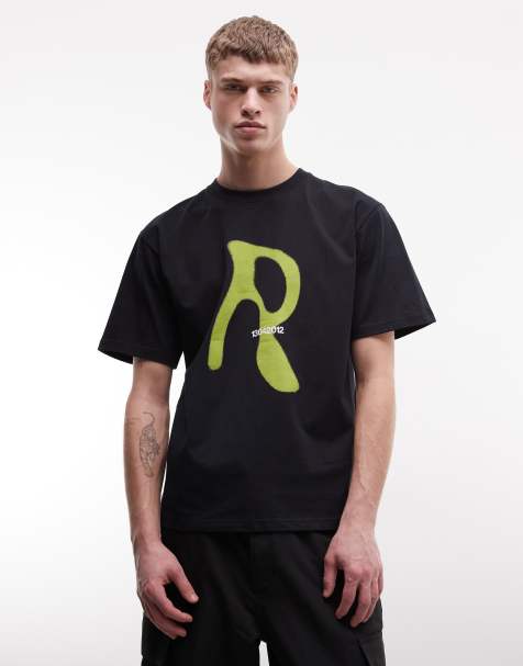 Rains – 41480 – Relaxed-Fit-T-Shirt in Schwarz mit verschwommenem Logo - view 1