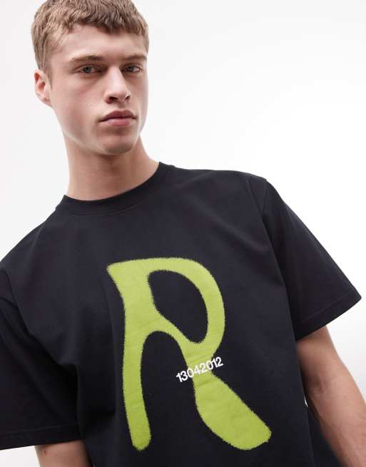 Rains - 41480 - T-shirt décontracté à logo flouté - Noir, 4 de 5