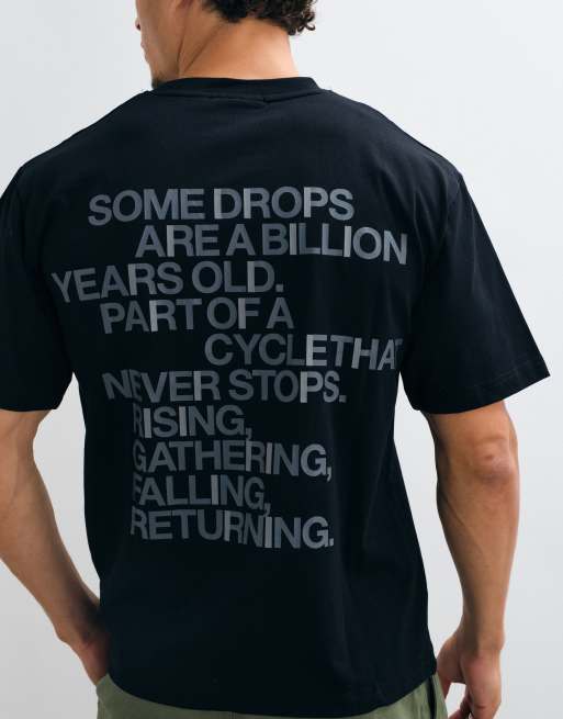 Rains 41580 short sleeve logo relaxed t-shirt with back print in black, 5 of 5