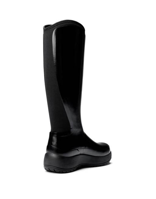 Rains 70220 waterproof rubber knee high boot in black gloss, 3 of 4