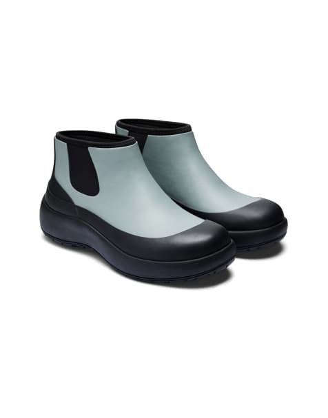 Rains 70280 waterproof rubber short boot in black/sage - view 1