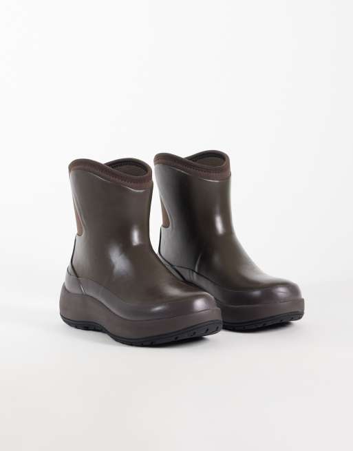 Rains 70320 stivale medio in gomma impermeabile marrone, 2 di 4