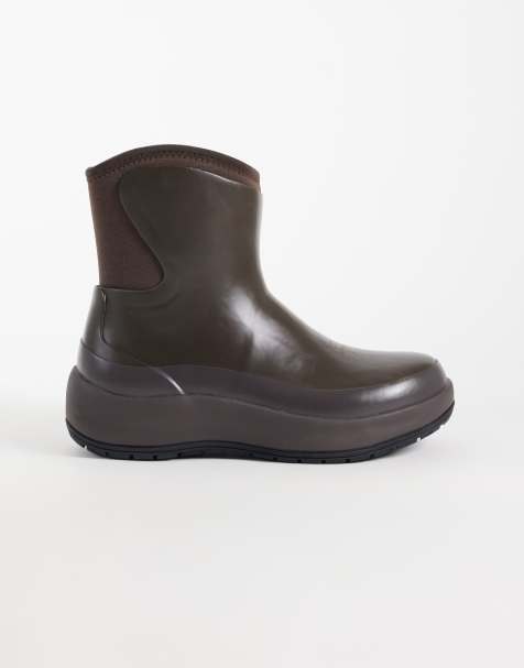 Rains 70320 waterproof rubber mid dry boot in brown - view 1
