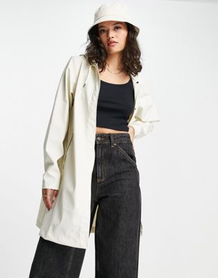 Rains a-line coat in off white