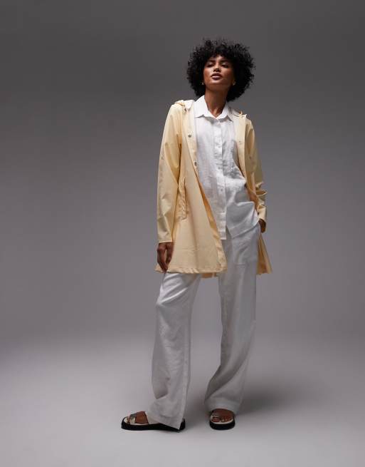 Rains a-line waterproof jacket in light peach