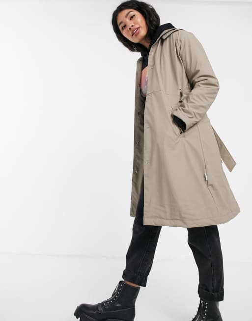 Belted hot sale waterproof coat