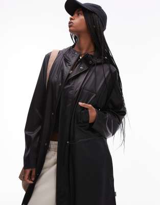 Rains Rains Bold waterproof longest jacket in black