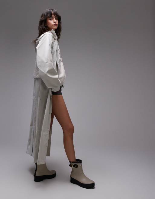 Rains Bold waterproof longest jacket in stone
