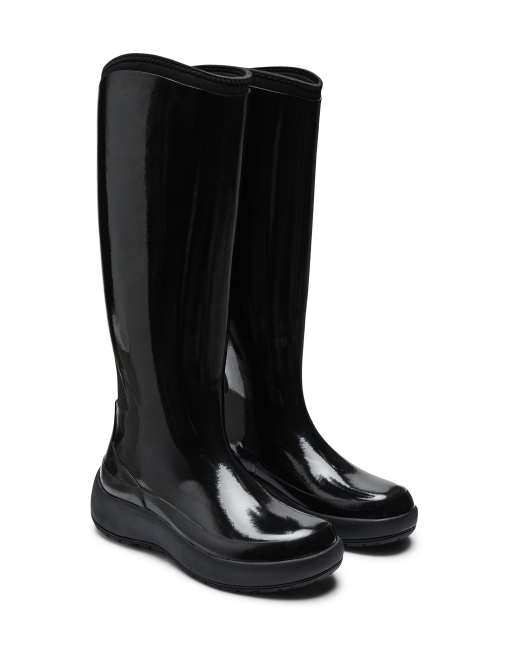 Rains botte haute en caoutchouc imperméable noir brillant, 4 de 4
