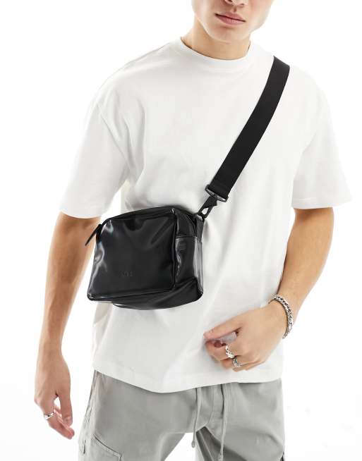Rains - Box - Waterbestendige crossbody tas in glanzend zwart, 4 van 4