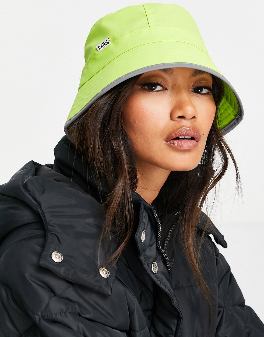 Rains bucket hat in lime-Green