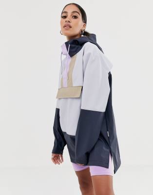 Rains color block store anorak