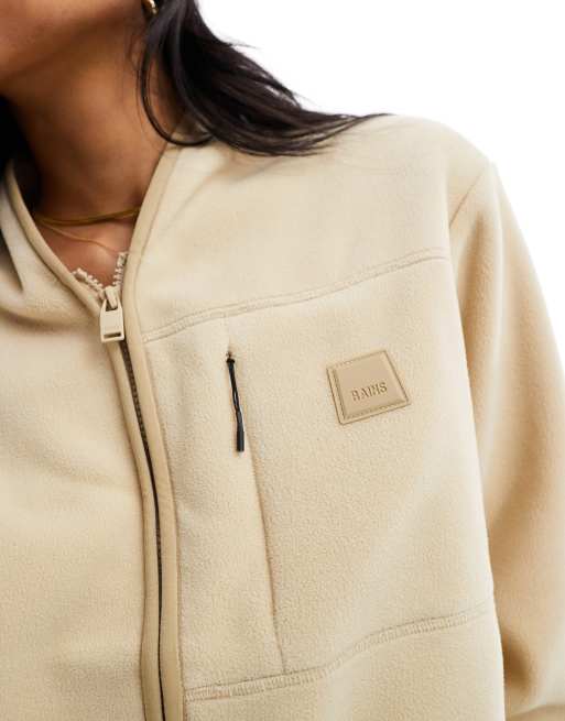 Rains - Durban - Kort fleece jack in zandkleur, 2 van 4