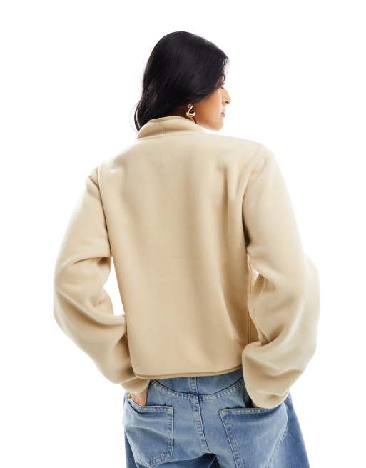 RAINS - Durban - Kort sandfarvet fleece-jakke, 4 af 4