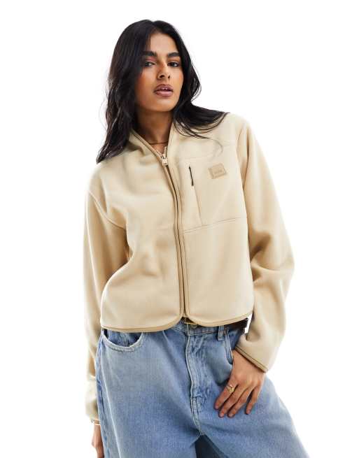 Rains Durban short fleece jacket in sand ASOS