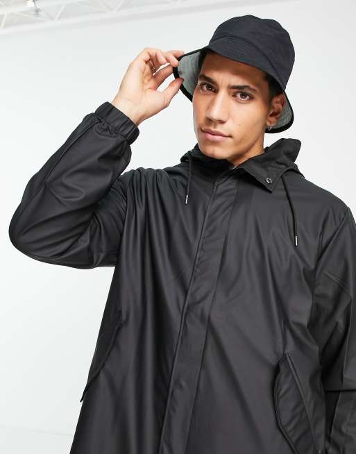 Rains fishtail parka jacket in black | ASOS