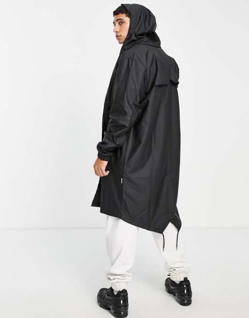 Rains fishtail parka in black | ASOS