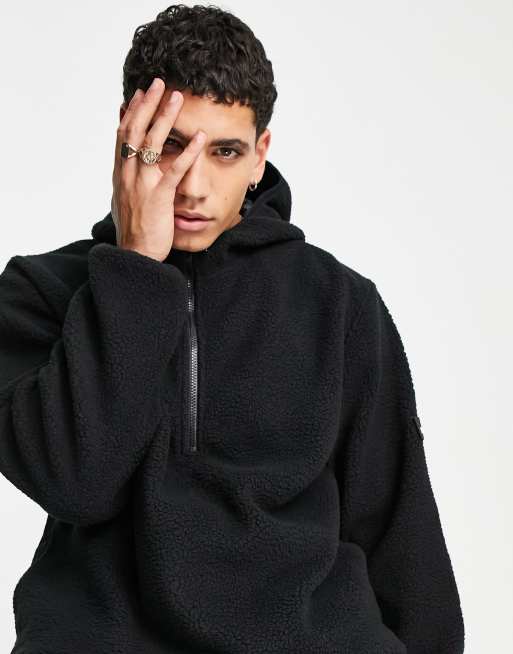 Fleece half shop zip hoodie