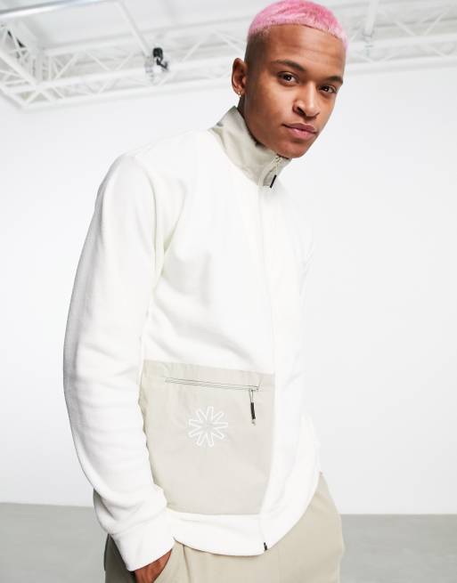 Rains fleece jacket in cream ASOS