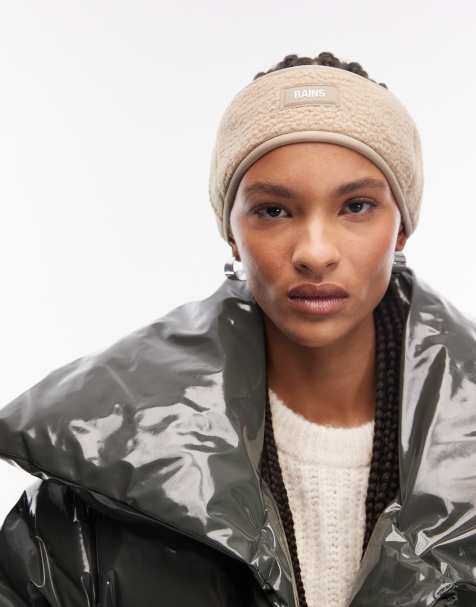 Rains – Fleece-Stirnband in Beige - view 1