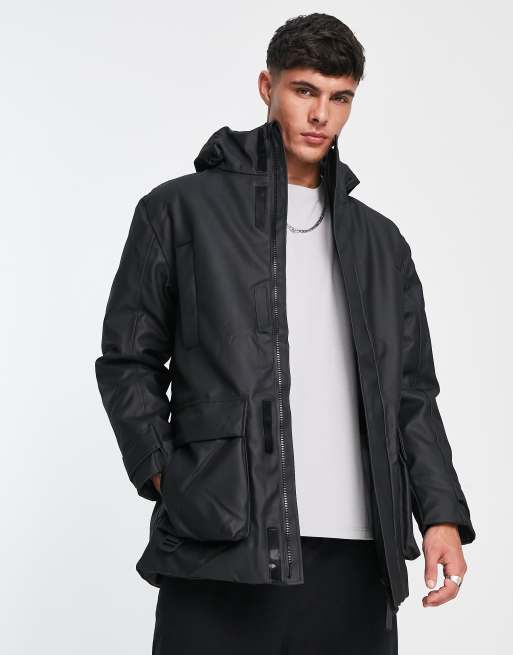 Rains Glacial padded parka in black | ASOS