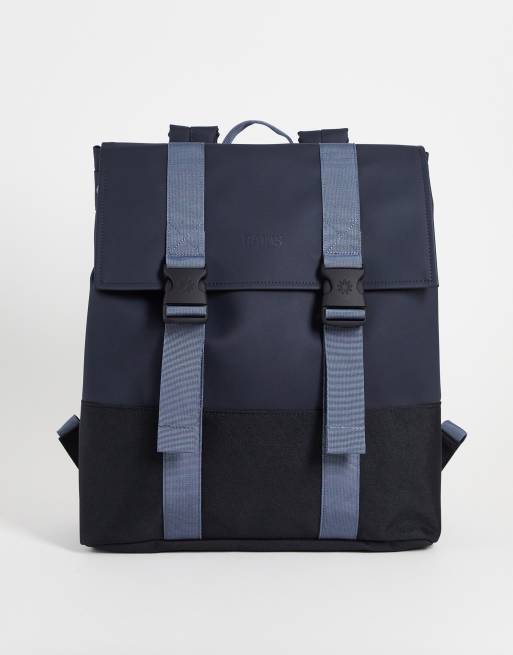 Rains grey buckle MSN backpack in black