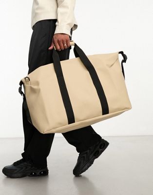 Rains Hilo small weekend bag in beige - ASOS Price Checker
