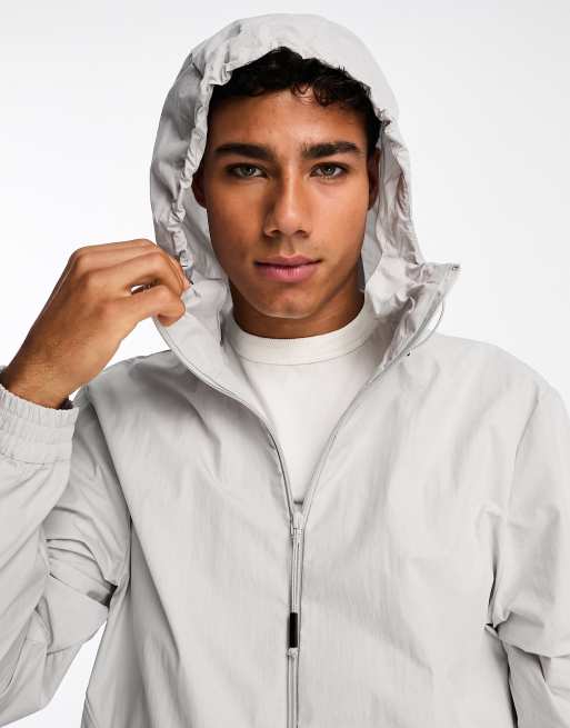 Rains Juba hooded jacket in white ASOS