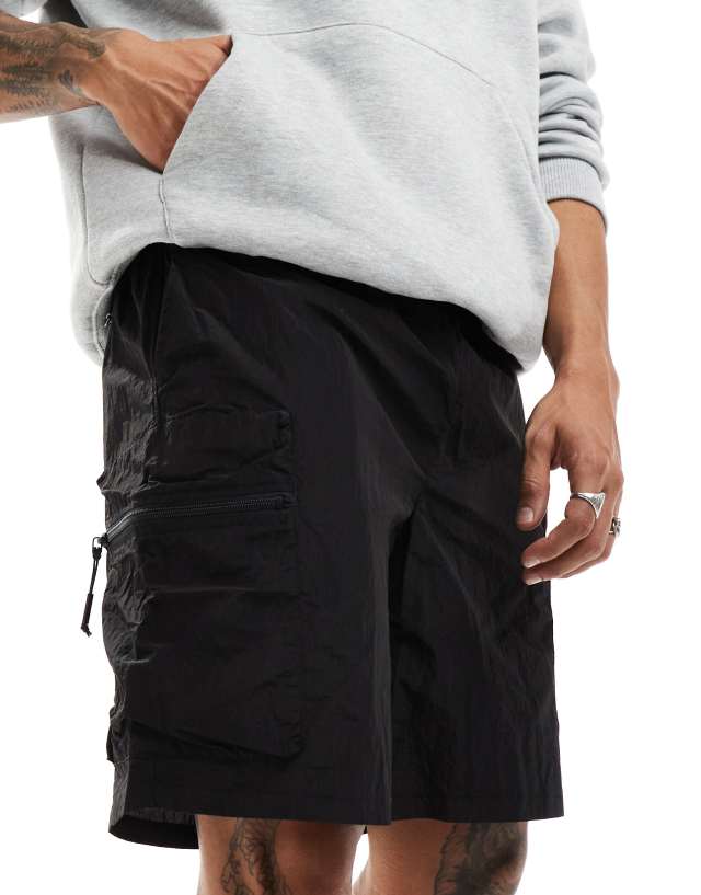 Rains - kano nylon utility shorts in black