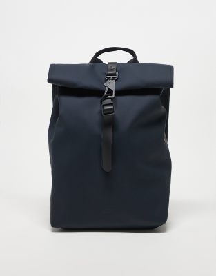 Rains - Kleiner, wasserdichter Rucksack in Navy mit Umschlag-Marineblau