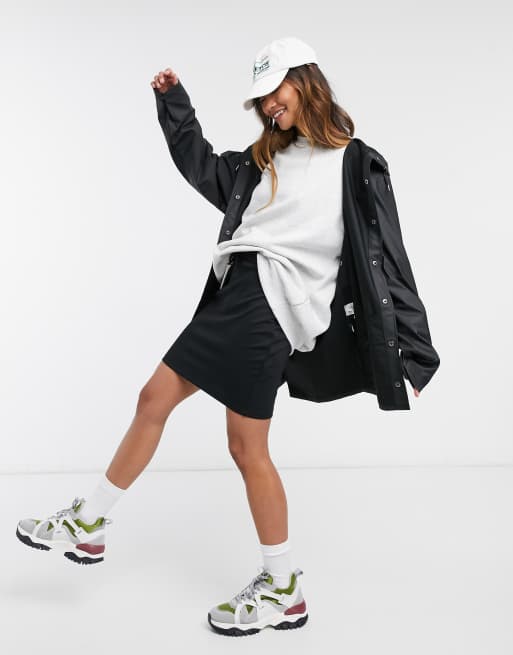 Rains – Kurze, wasserdichte Jacke in Schwarz