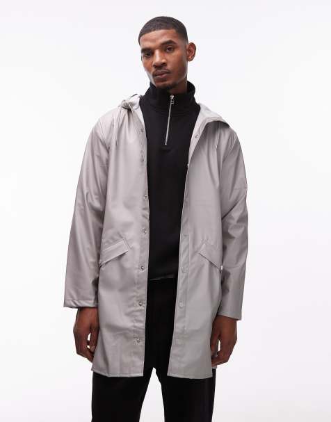 Rains - Lang waterbestendig jack met capuchon in metallic - view 1