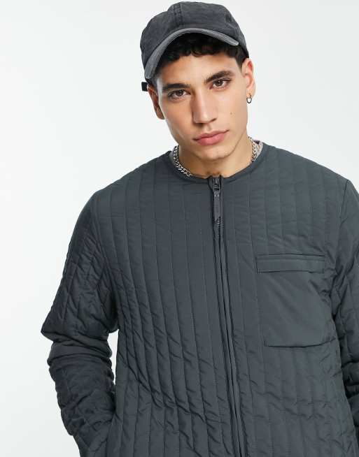 Rains liner jacket in dark gray