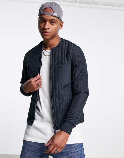 Rains liner jacket in navy ASOS