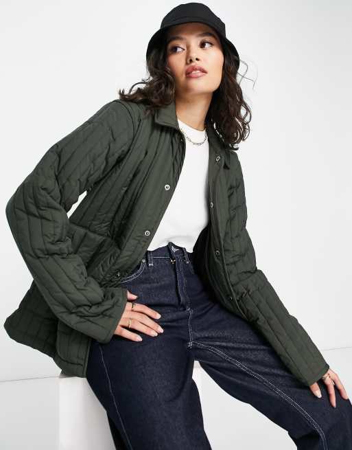 Rains liner shirt jacket in green | ASOS