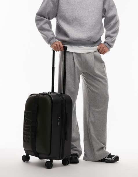 Rains logo Texel cabin trolley bag in green - view 1