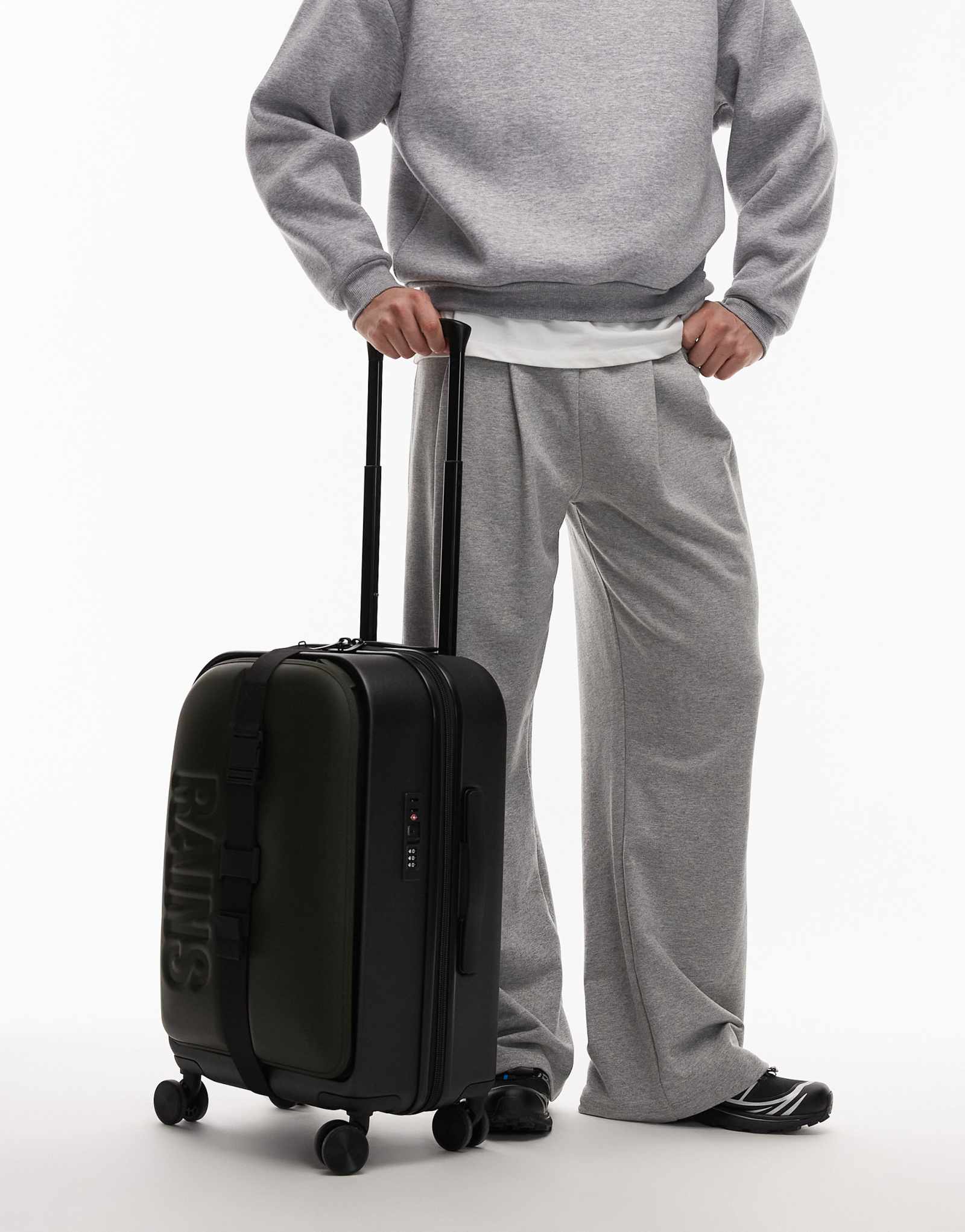 Сумка для ручной клади Texel на колесиках с логотипом Rains зеленого цвета