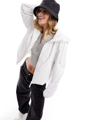 Rains Lohja short waterproof puffer jacket in powder white - ASOS Price Checker