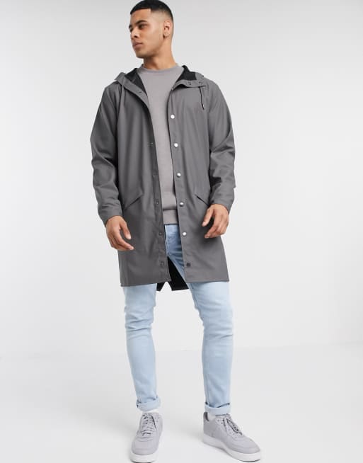 Rains long hooded jacket new arrivals