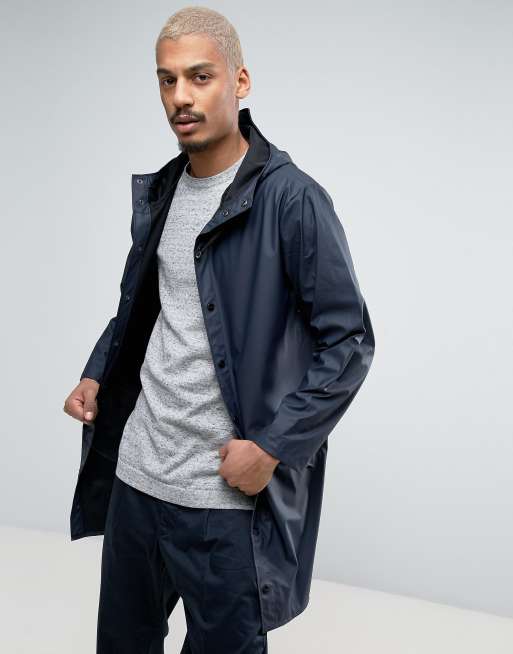 Rains long store jacket navy