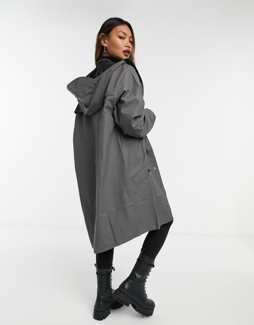 Long grey 2024 waterproof coat