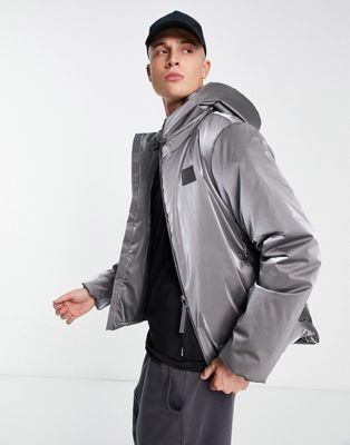 Rains Loop waterproof puffer jacket in steel - ASOS Price Checker