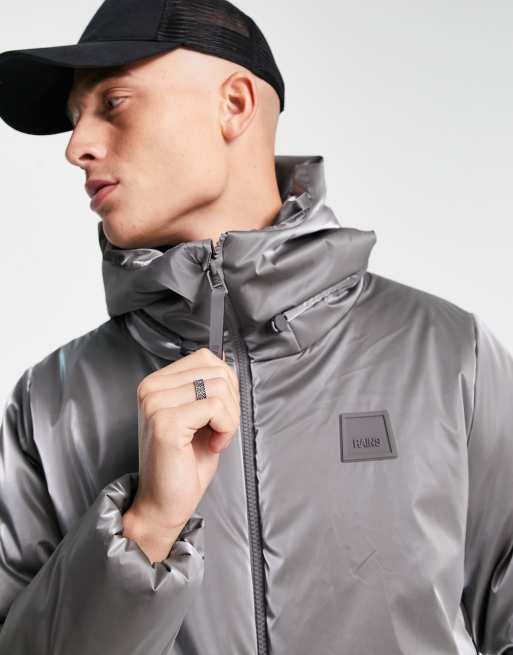 Rains Loop waterproof puffer jacket in steel | ASOS