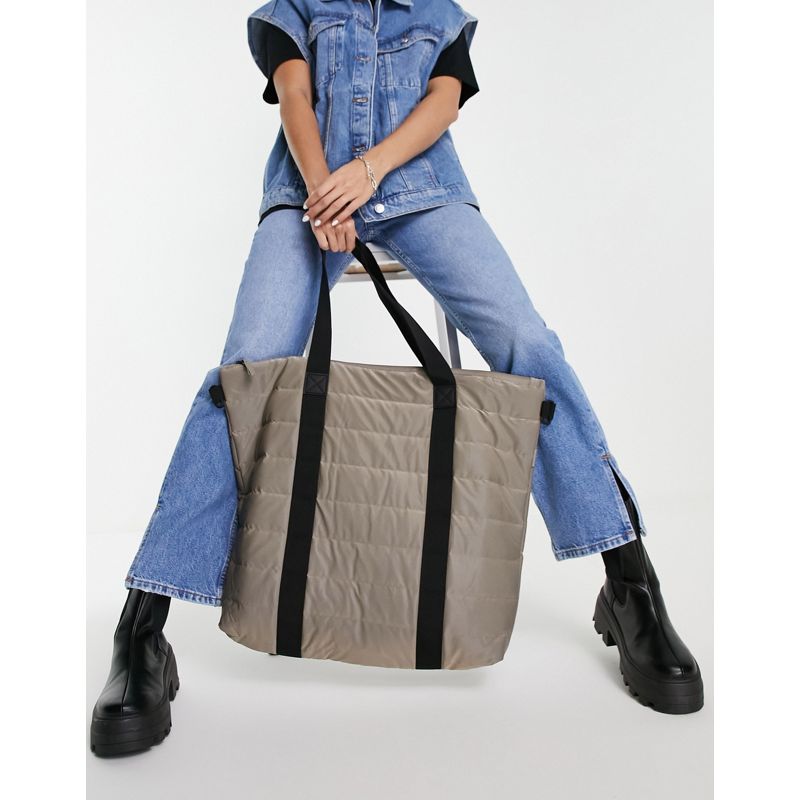 d0ARH Donna Rains - Maxi borsa trapuntata in velluto color talpa