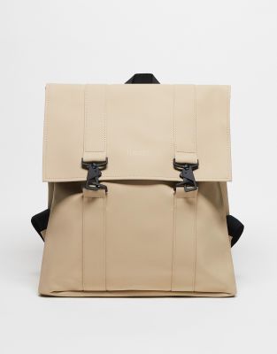 Rains Rains MSN unisex waterproof backpack in sand-Neutral