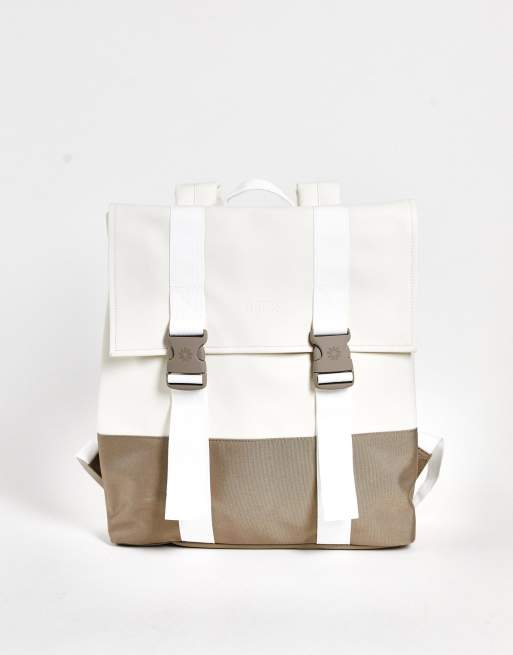 Rains - MSN - Zaino bianco sporco colorblock con fibbia
