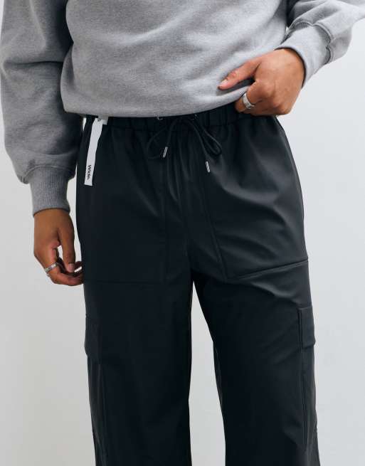 Rains pantalon cargo imperméable élastiqué coupe large noir, 3 de 5