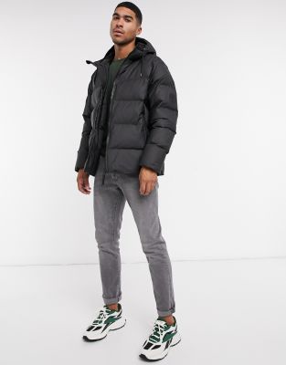 Rains black clearance puffer jacket