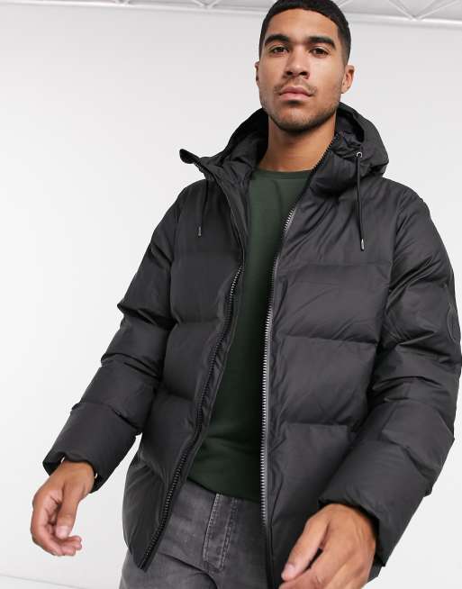 Rains padded store coat black