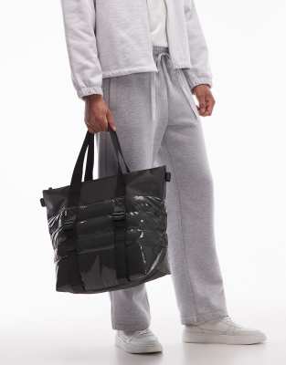 Rains Rains puffer mini tote bag in metallic green